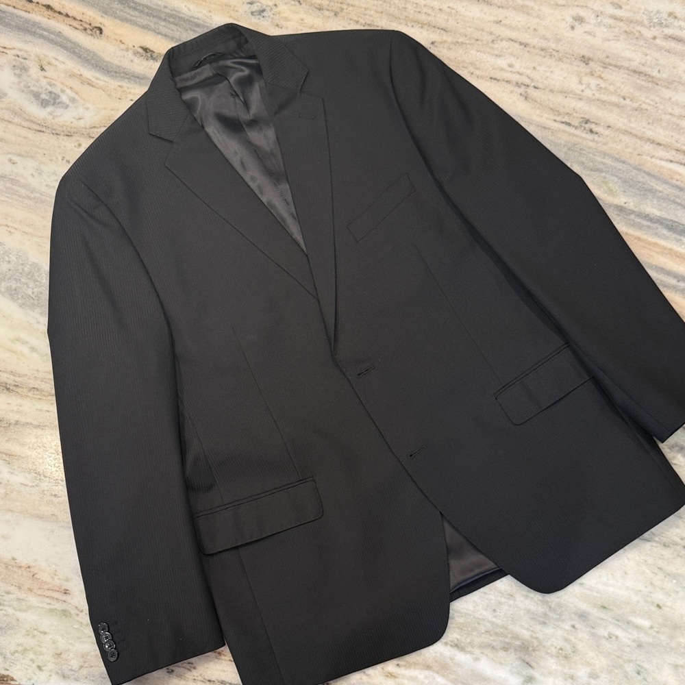 Apt 9 Classic Black Men's Suit Sz 46R- pants 36x32 - Picture 6 of 15